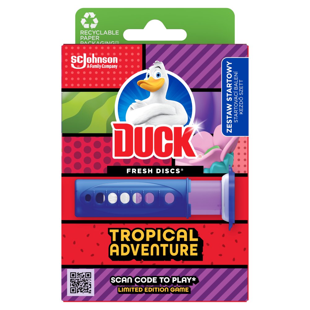 Krążek Żelowy do Toalety WC Duck Fresh Tropical Adventure zestaw startowy